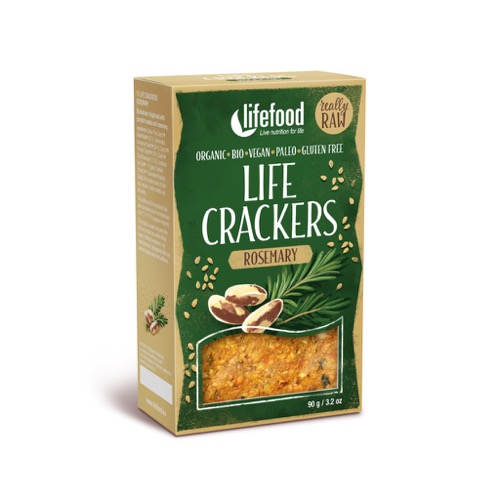 Lifefood Crackers rozemarijn glutenvrij bio & raw 90g